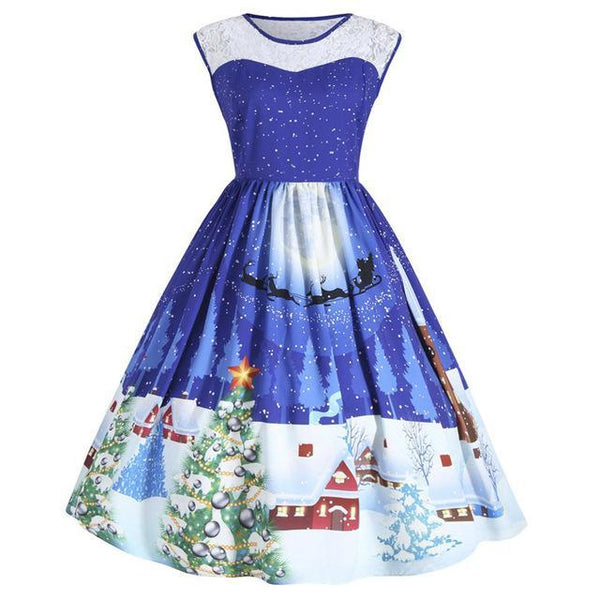 Festive Lace Christmas Dress
