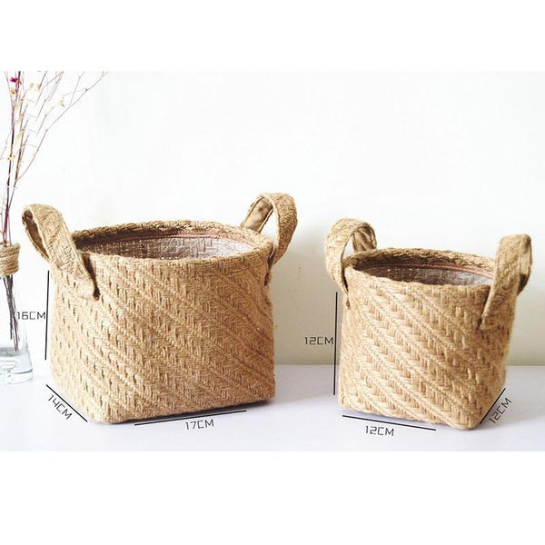 Jute Woven Basket Storage Decor Baskets