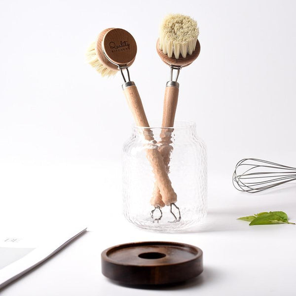 Natural Wood Dish Brush Kitchen Sink Accessories Cleaning Brushes