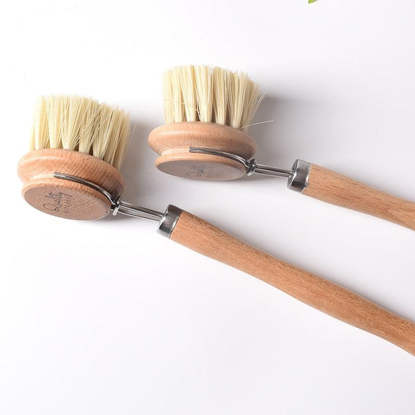 Natural Wood Dish Brush Kitchen Sink Accessories