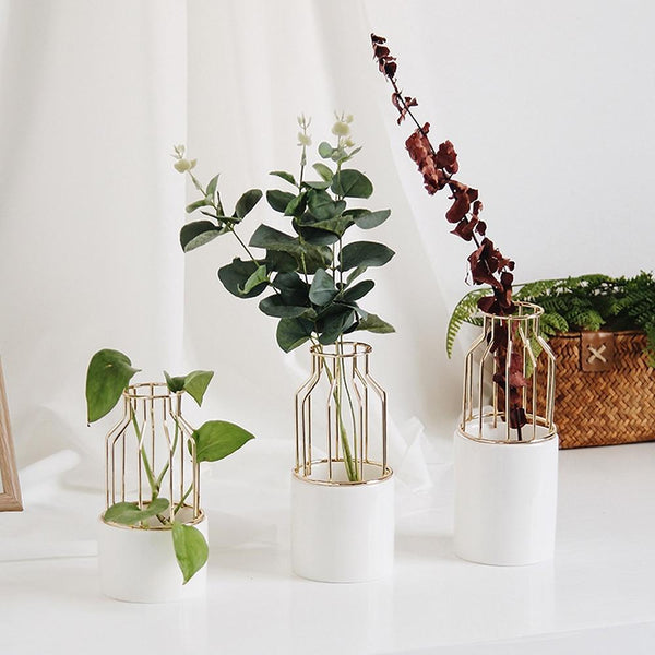 Nordic Iron Ceramic Vase Decor Vases