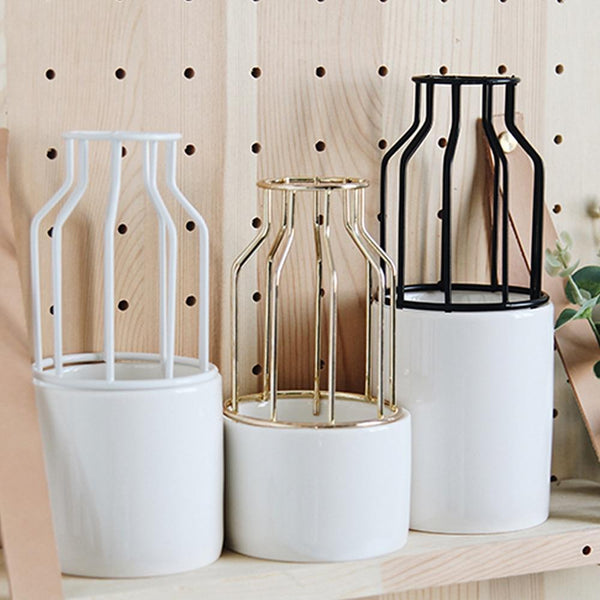 Nordic Iron Ceramic Vase Decor Vases