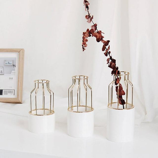 Nordic Iron Ceramic Vase Decor Vases