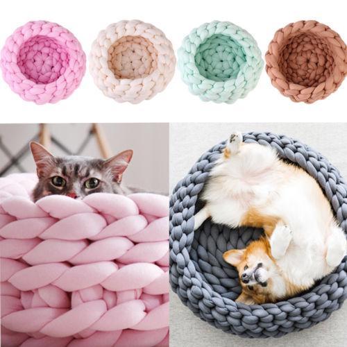 Chunky Knit Pet Bed For Dogs Or Cats