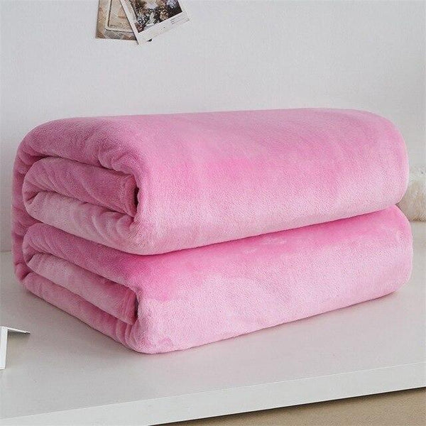 Super Soft Fleece Blanket 220Gsm Light Weight Throw Bedspread Blankets
