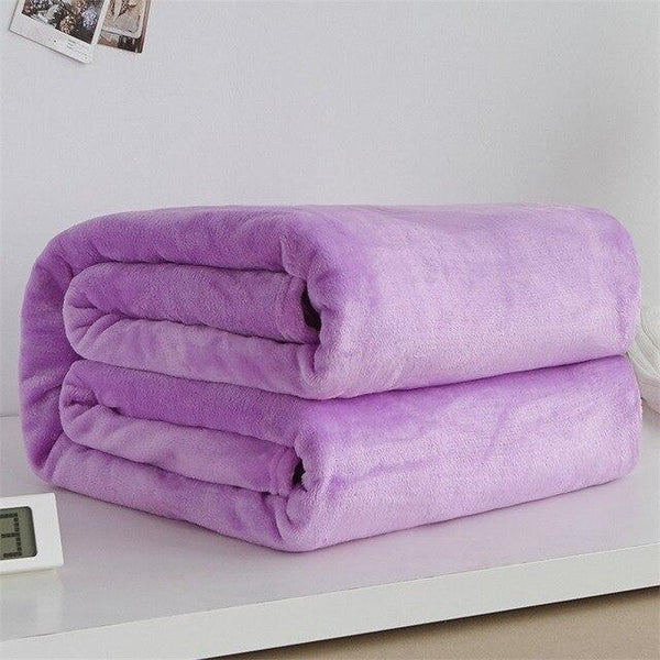 Super Soft Fleece Blanket 220Gsm Light Weight Throw Bedspread Blankets