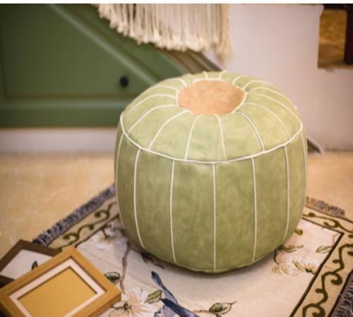 Moroccon Leather Pouf Cover Ottomans Footstools & Poufs