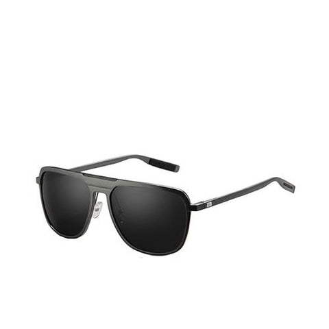 Aluminium Frame Gun Smoke Colour Polarized Sunglasses For Men Eye Protection
