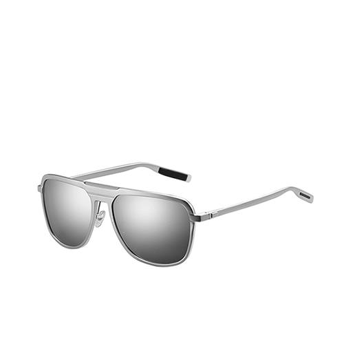 Aluminium Frame Silver Mirror Polarized For Men Eye Protection Sunglasses