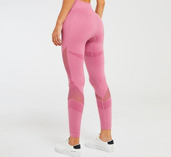 Black / Pink Yoga Leggings High Rise Tummy Control Gym Fitness Workout Women Leggings