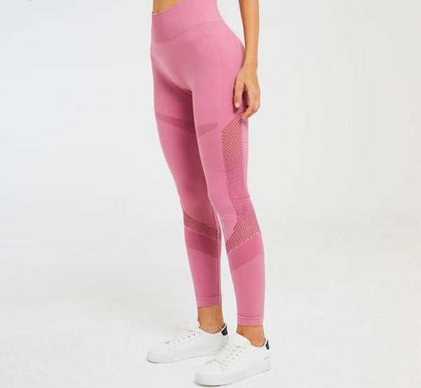 Black / Pink Yoga Leggings High Rise Tummy Control Gym Fitness Workout Women Leggings