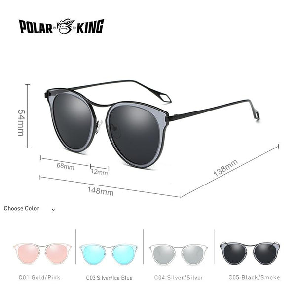Black Designer Fashion Metal Frame Polarized For Women Sunglasses