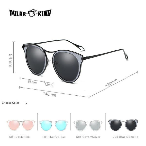 Black Designer Fashion Metal Frame Polarized Sunglasses For Women