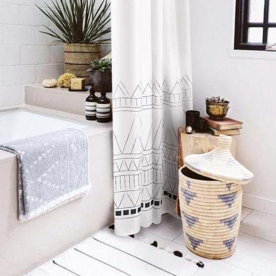 Coastal White Shower Curtain Shower Curtains
