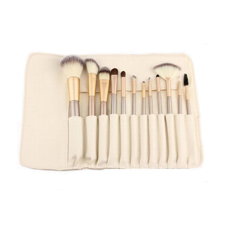 Professional 12 Pcs Wooden Make Up Brush Kit Brushes