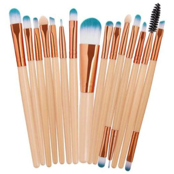 Professional 15Pcs High Quality Fiber Hair Cosmetic Makeup Brush Set Complexion