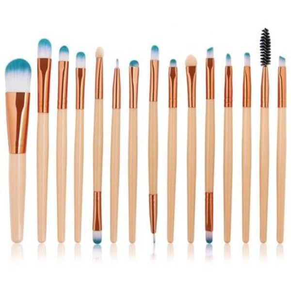 Professional 15Pcs High Quality Fiber Hair Cosmetic Makeup Brush Set Complexion