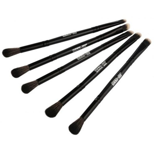 Professional 5Pcs Double Ended Eye Makeup Brush Set Black Brushes