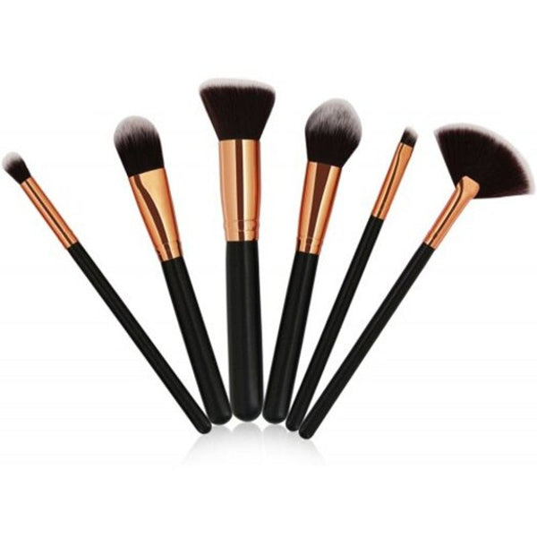 Professional 6 Pcs Ultra Soft Makeup Set Black Brushes