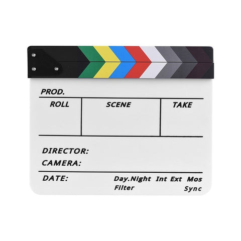 Professional Acrylic Clapboard Dry Erase Tv Film Movie Director Cut Action Scene Clapper Board Slate With Marker Pen Movie Camera Accessories