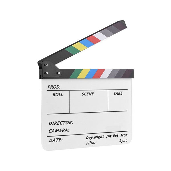 Professional Acrylic Clapboard Dry Erase Tv Film Movie Director Cut Action Scene Clapper Board Slate With Marker Pen Movie Camera Accessories