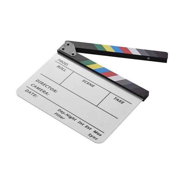 Professional Acrylic Clapboard Dry Erase Tv Film Movie Director Cut Action Scene Clapper Board Slate With Marker Pen Movie Camera Accessories