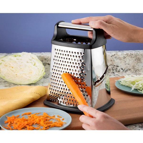 Professional Box Grater Stainless Steel With 4 Sides Best For Parmesan Cheese Vegetables Ginger Graters & Zesters
