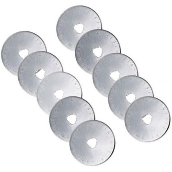 Professional Circle Rotary Cutter Wheel Knife Cutting Tool 10Pcs Silver