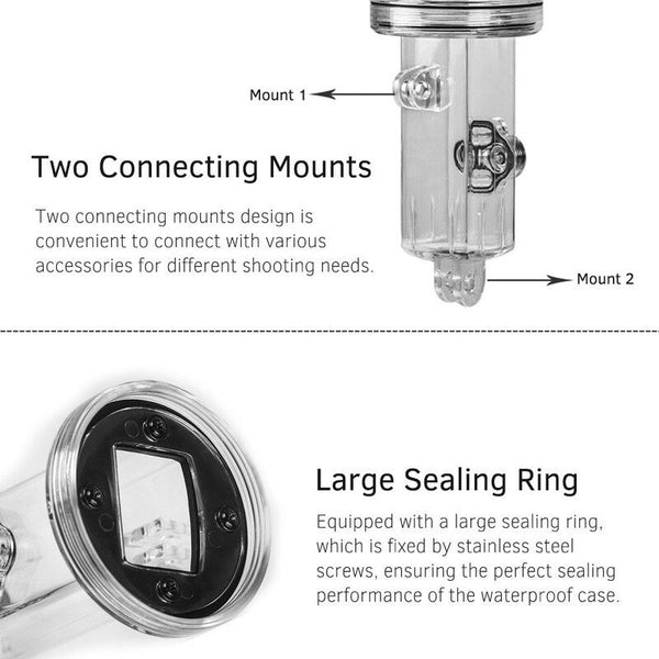 Professional Diving Waterproof Case Silver Camera Cases Bags & Covers