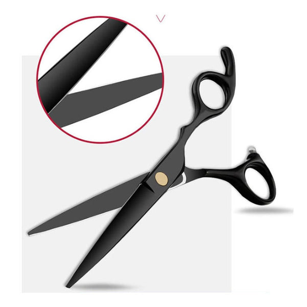 Professional Hair Cutting Scissors 9 Pcs Barber Thinning Dressing Shears Stainless Steel For Salon And Home Black 6 Inch