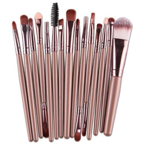 Professional Make Up Set 15 Pcs Puce Brushes