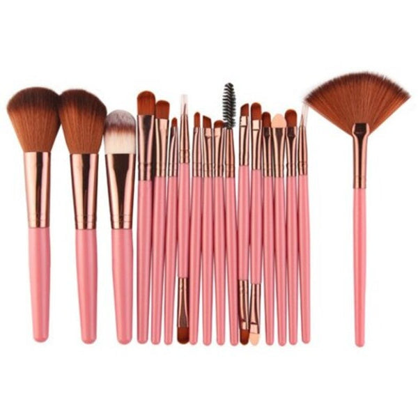 18Pcs Professional Make Up Set Eyeshadow Eyebrow Eyeliner Powder Blush Brushes