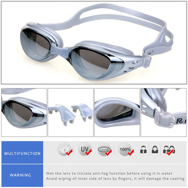 Professional Swimming Anti Fog Uv Plating Men Women Waterproof Silicone Glasses Adult Eyewear Goggles