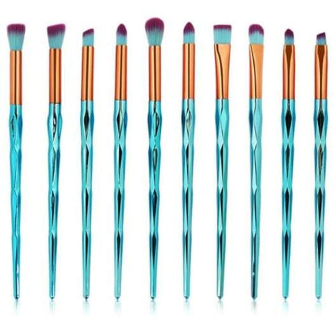 Professional Zircon Pattern Ultra Soft Eye Makeup Brush Set Green Brushes