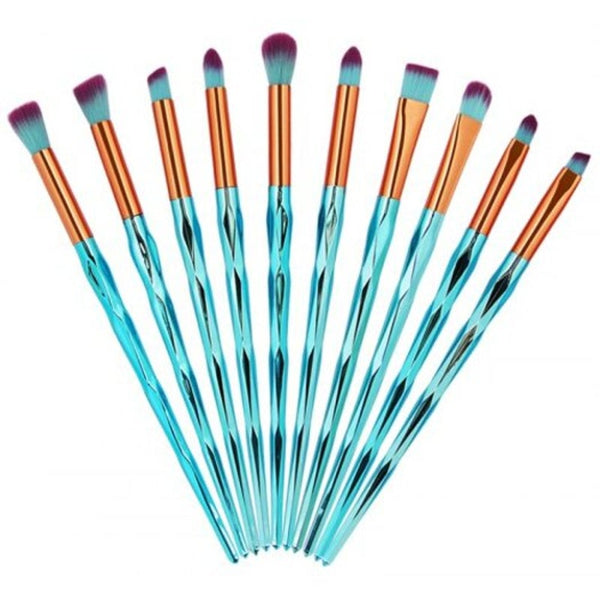 Professional Zircon Pattern Ultra Soft Eye Makeup Brush Set Green Brushes