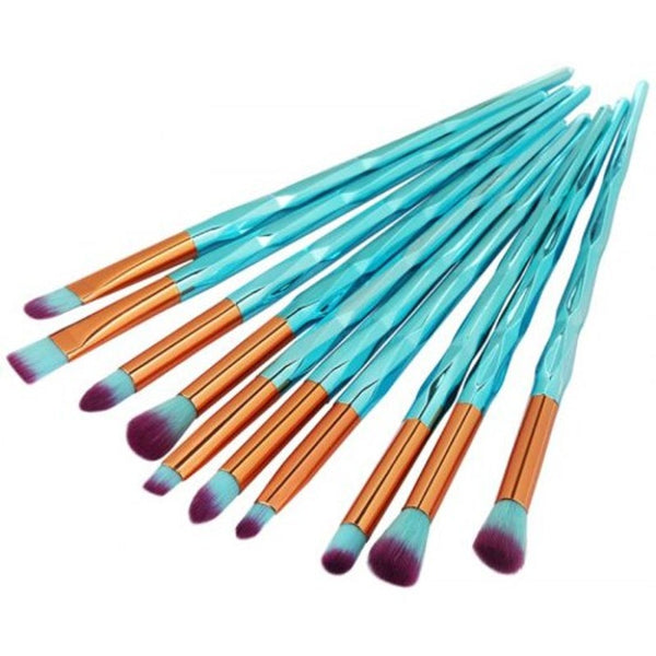 Professional Zircon Pattern Ultra Soft Eye Makeup Brush Set Green Brushes