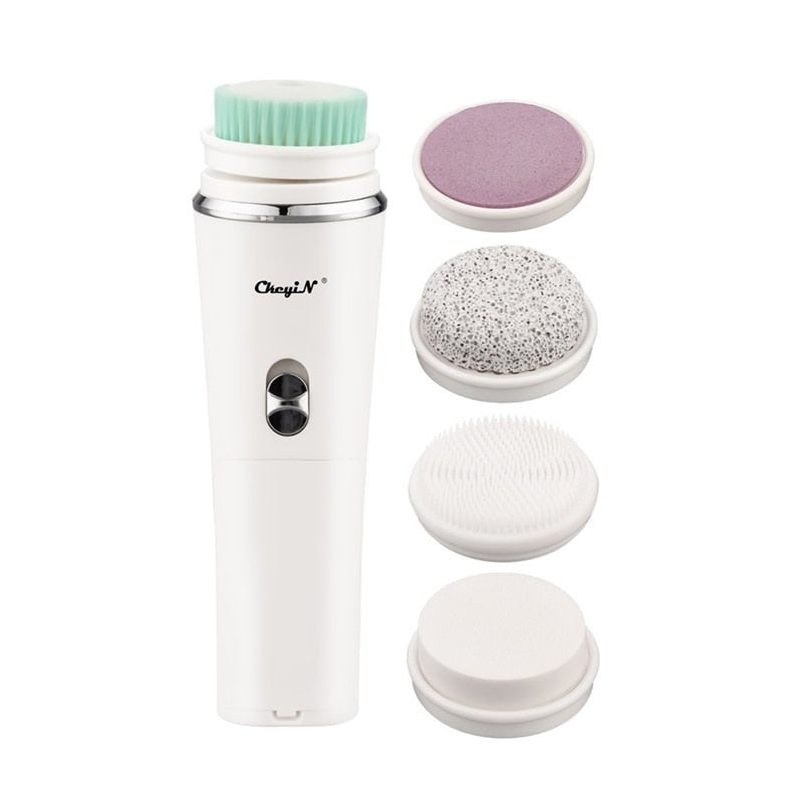 Professional 5 In 1 Facial Cleansing Brush Electric Wash Cleaner Wet / Dry Massage Pore Deep Cleaning Dead Skin Exfoliating Facial Cleansing Devices