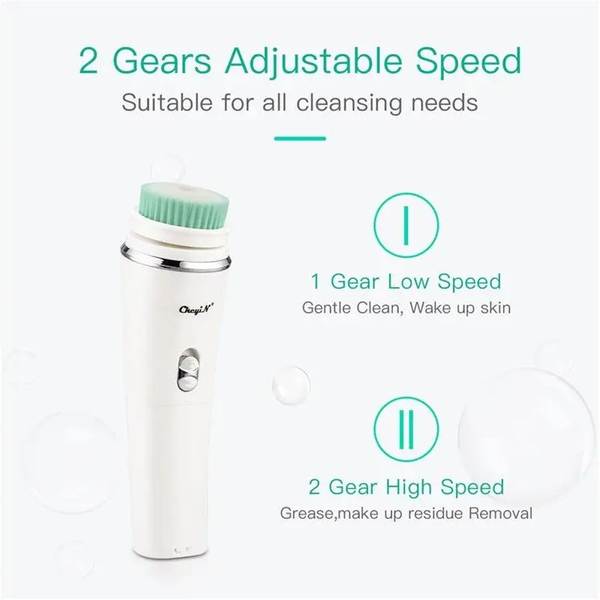 Professional 5 In 1 Facial Cleansing Brush Electric Wash Cleaner Wet / Dry Massage Pore Deep Cleaning Dead Skin Exfoliating Facial Cleansing Devices