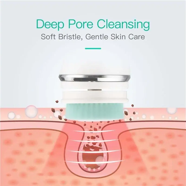 Professional 5 In 1 Facial Cleansing Brush Electric Wash Cleaner Wet / Dry Massage Pore Deep Cleaning Dead Skin Exfoliating Facial Cleansing Devices