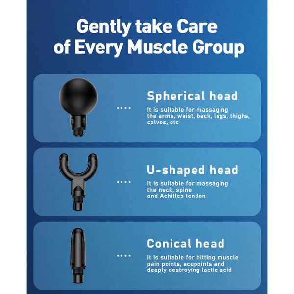 Professional Deep Tissue Percussion Massage Gun 30 Speeds 6 Heads & Lcd Touch Screen(Black) Massagers