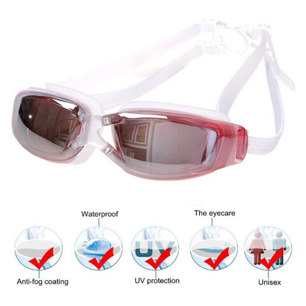 Professional Swimming Men Women Uv Protection Waterproof Eyewear Pink Goggles