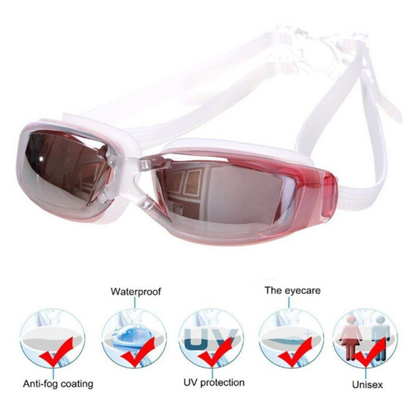 Professional Swimming Goggles Men Women Uv Protection Waterproof Eyewear Pink