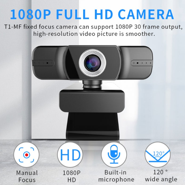 Professional Usb 1080P Web Camera Hd Live Webcam 120 Degrees Wide Angle With Double Microphone Webcameras For Pc Laptop Webcams