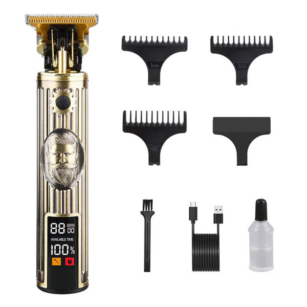 Professional Beard Design Hair Trimmer Digital Display Cordless With Guards And Usb Charging Clippers & Trimmers