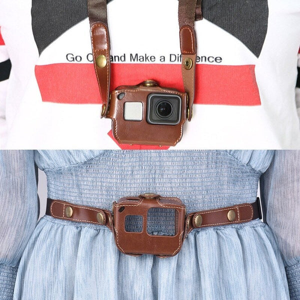 Protective Case For Gopro Hero 6 5 Action Camera Pu Leather Shell Cover Bag Khaki Camera Cases Bags & Covers