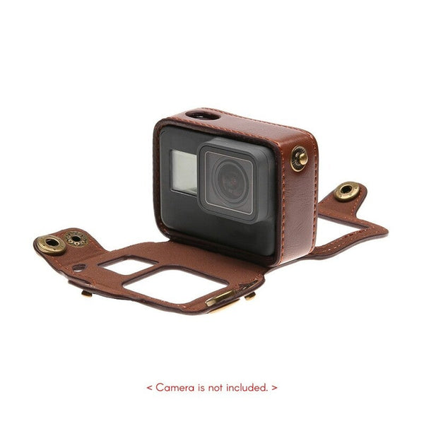 Protective Case For Gopro Hero 6 5 Action Camera Pu Leather Shell Cover Bag Khaki Camera Cases Bags & Covers
