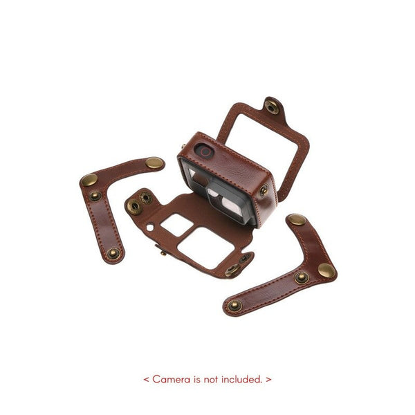 Protective Case For Gopro Hero 6 5 Action Camera Pu Leather Shell Cover Bag Khaki Camera Cases Bags & Covers