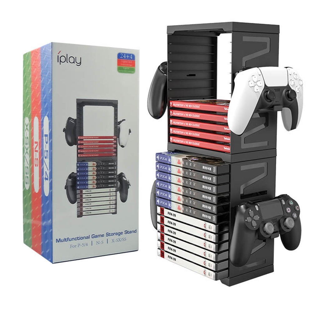 Ps5 Game Disc Box Storage Rack For Xbox Switch Doublelayer Holder Features Mounts & Stands