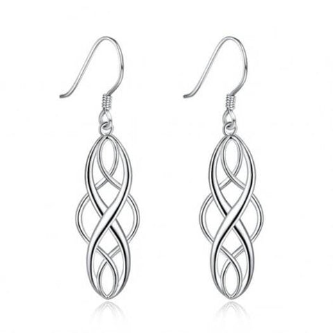 Pte S9252 Color Electroplating Simple Twisted Geometric Shape Earhook Silver