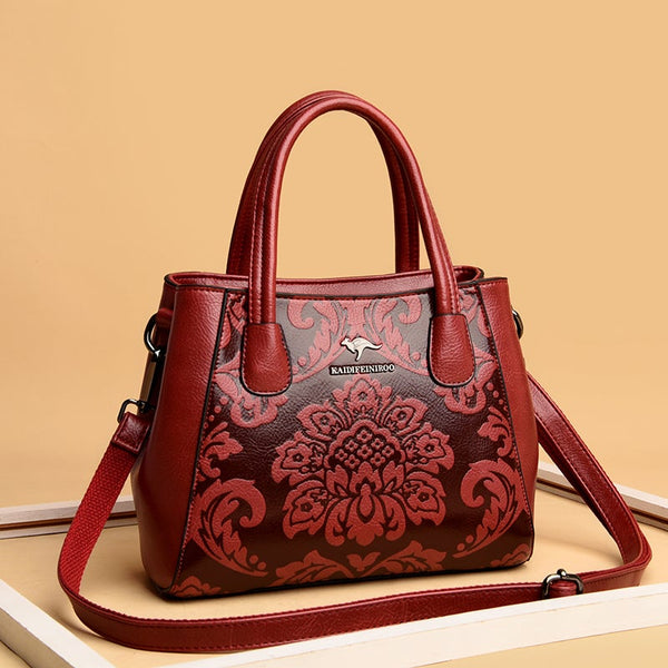 Pu Leather Flower Designer Handbags High Quality Large Floral Shoulder Crossbody Bag
